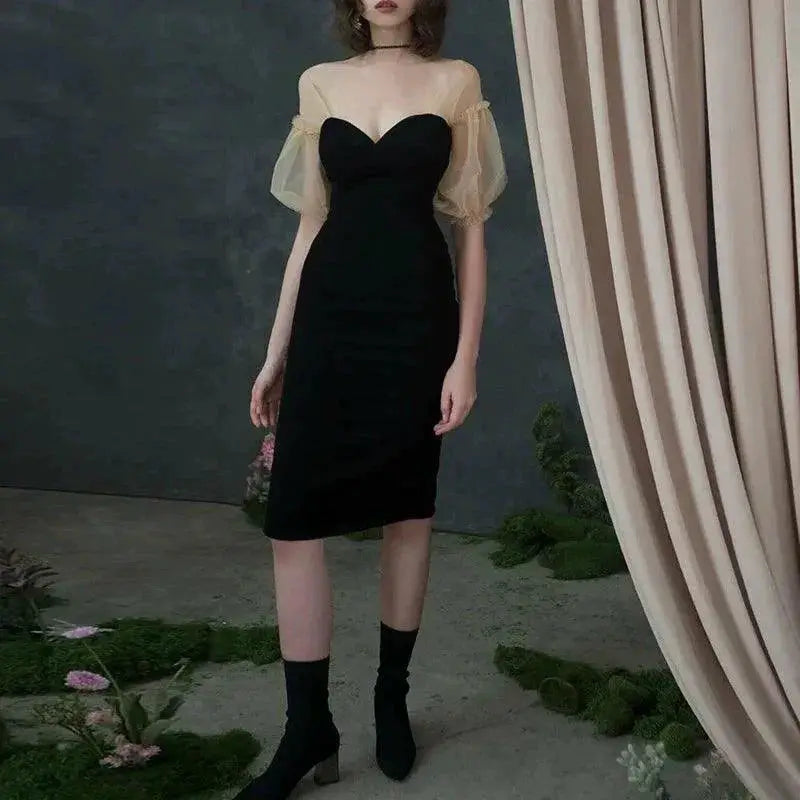Fairy Mesh Beaded Dress Slim Fit For Magical Elegance