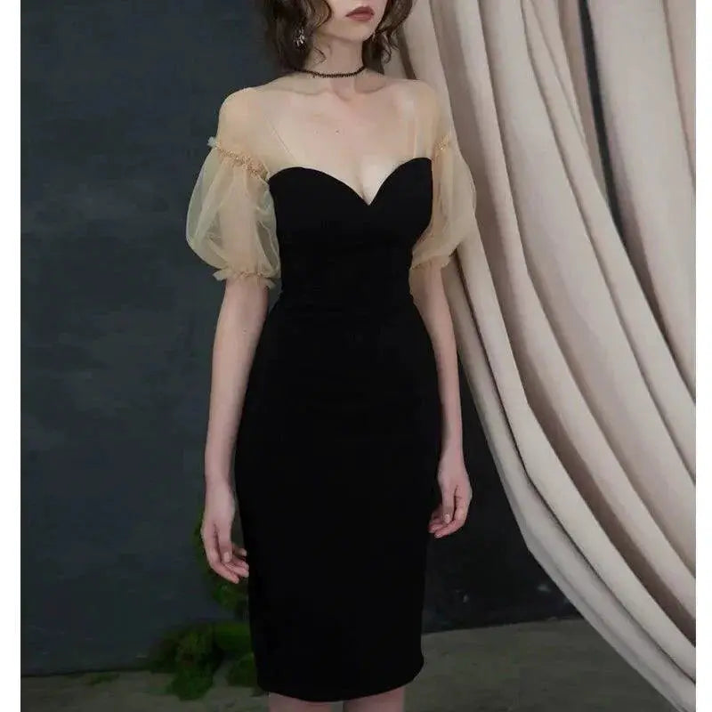 Fairy Mesh Beaded Dress Slim Fit For Magical Elegance
