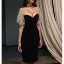 Fairy Mesh Slim Fit Beaded Dress for Magical Elegance