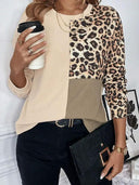 Warm Leopard Print Pullover for Women