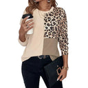 Warm Leopard Print Pullover for Women