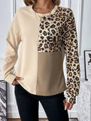 Warm Leopard Print Pullover for Women