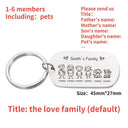 Family Name Engraved Stainless Steel Keychain Set Gift