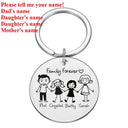 Family Name Engraved Stainless Steel Keychain Set Gift