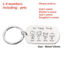 Family Name Engraved Stainless Steel Keychain Set Gift
