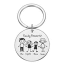 Family Name Engraved Stainless Steel Keychain Set Gift