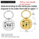 Family Name Engraved Stainless Steel Keychain Set Gift