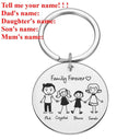 Family Name Engraved Stainless Steel Keychain Set Gift