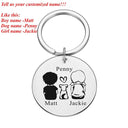 Family Name Engraved Stainless Steel Keychain Set Gift