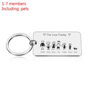 Family Name Engraved Stainless Steel Keychain Set Gift