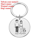 Family Name Engraved Stainless Steel Keychain Set Gift
