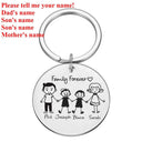 Family Name Engraved Stainless Steel Keychain Set Gift