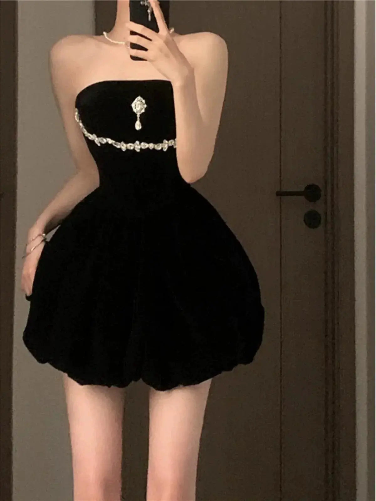 Spring Tube Top Dress For Women Elegant Chain Glam