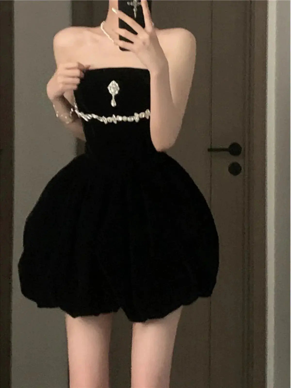 Spring Tube Top Dress For Women Elegant Chain Glam