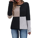 Women Cozy Colorblock Long Sleeve Tee