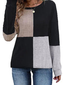 Women Cozy Colorblock Long Sleeve Tee