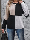 Women Cozy Colorblock Long Sleeve Tee