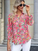 Floral Long Sleeve Shirt for Women Chic
