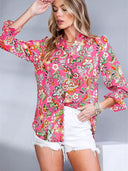 Floral Long Sleeve Shirt for Women Chic
