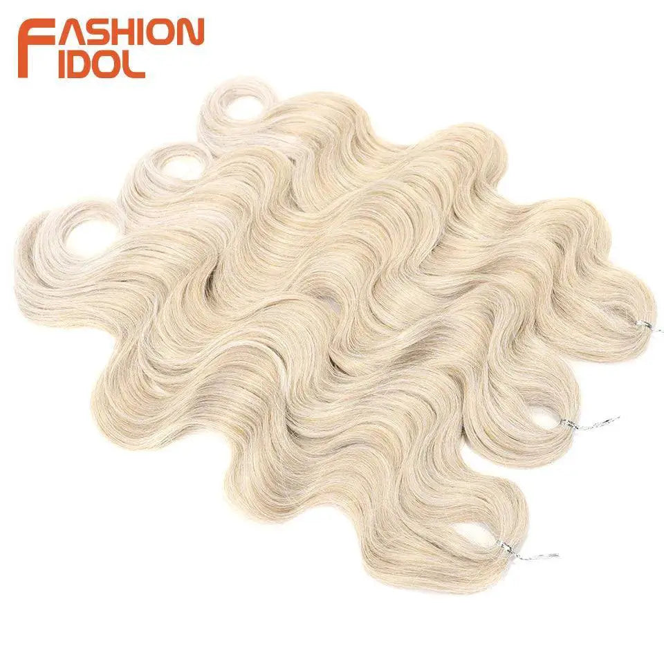 Fashion Idol Body Wave Ombre Crochet Hair Blonde Extensions