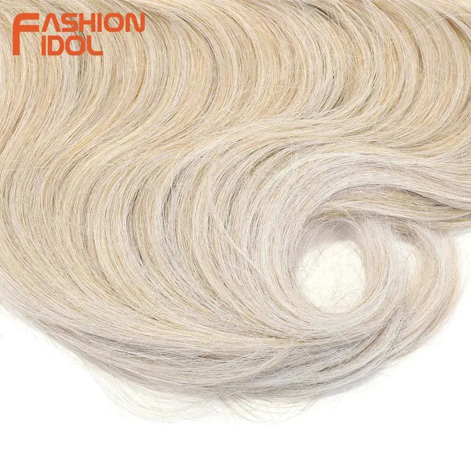 Fashion Idol Body Wave Ombre Crochet Hair Blonde Extensions