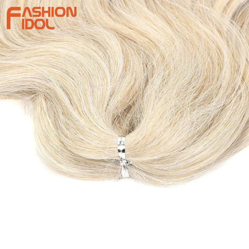 Fashion Idol Body Wave Ombre Crochet Hair Blonde Extensions