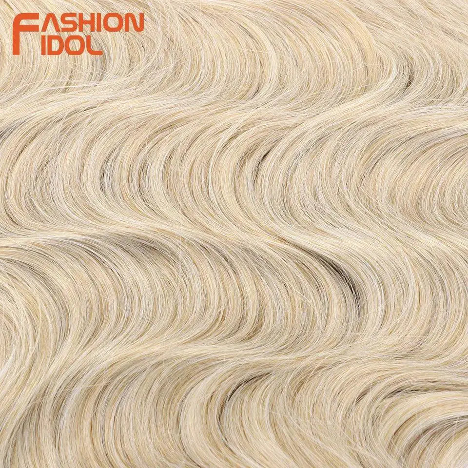 Fashion Idol Body Wave Ombre Crochet Hair Blonde Extensions