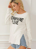 Fashion Letters Print Thermal Head Cover Sweater 2024