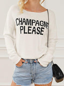 Fashion Letters Print Thermal Head Cover Sweater 2024