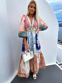 Fashion Patchwork Print Midi Dress: Summer Style for Women