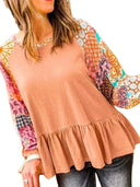 Breathable Plant Print Tee For Women