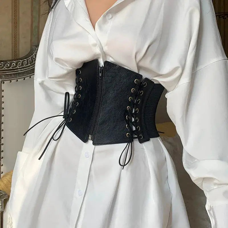 Fashion Punk PU Leather Corset Belt Gothic Waist Girdle
