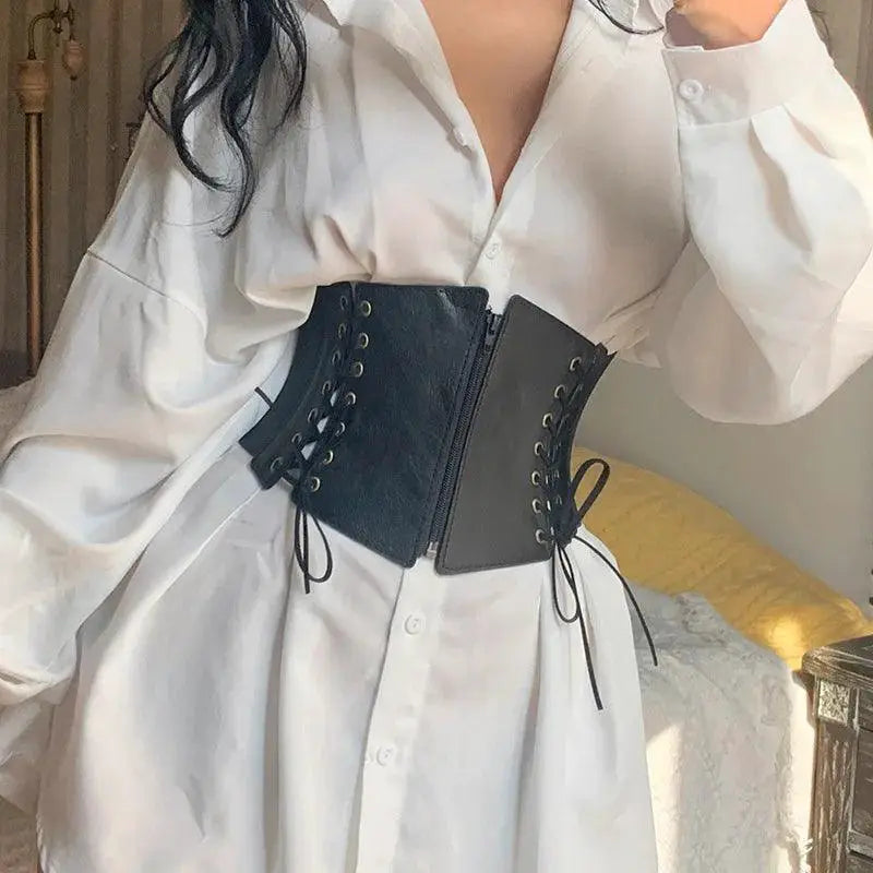 Fashion Punk PU Leather Corset Belt Gothic Waist Girdle