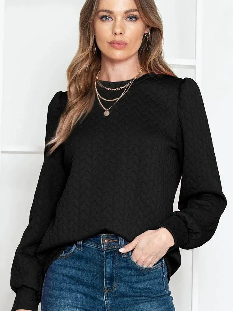 Pure Color Long Sleeve Pullover Hoodie For Women Trend