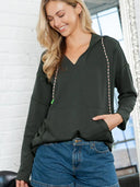 Fashion Pure Color Warm Long Sleeves Hooded Sweatshirt for Women