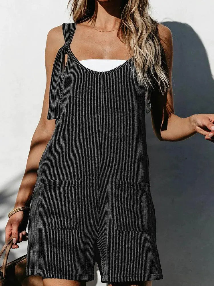 Thin Black Stripes Sleeveless Sling Top For Women Chic