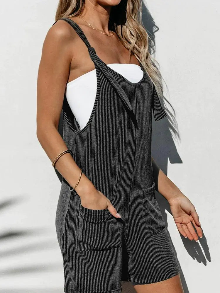 Thin Black Stripes Sleeveless Sling Top For Women Chic