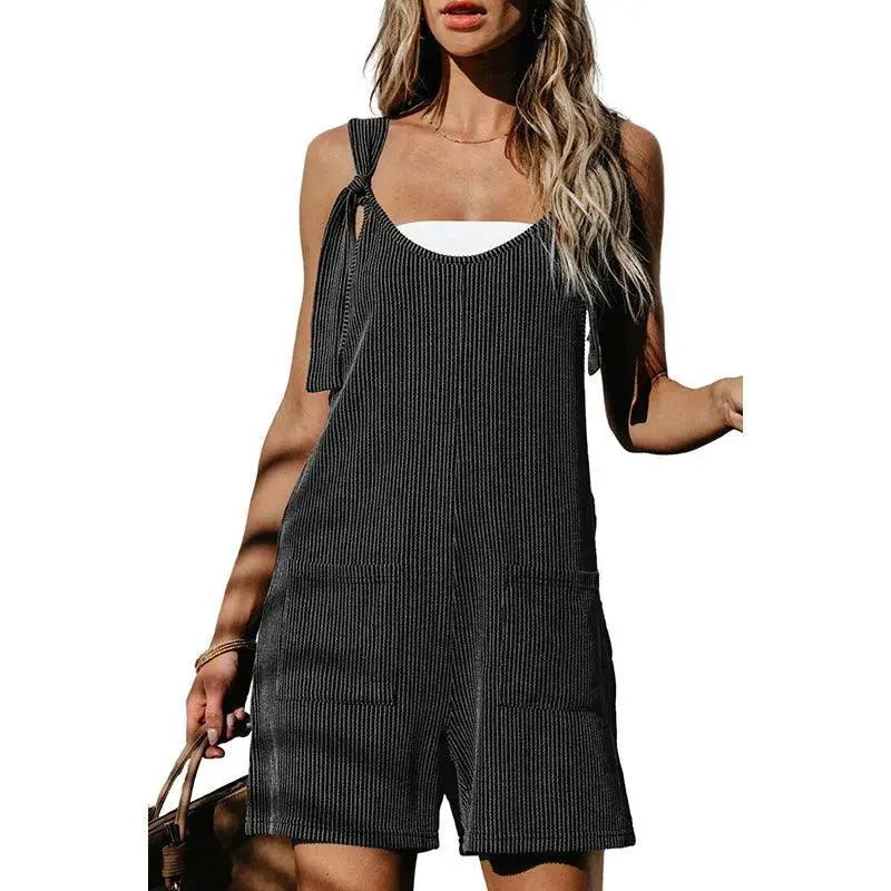 Thin Black Stripes Sleeveless Sling Top For Women Chic