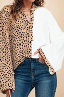 Cozy Leopard Print Top for Women Brunch