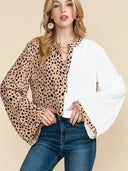 Cozy Leopard Print Top for Women Brunch
