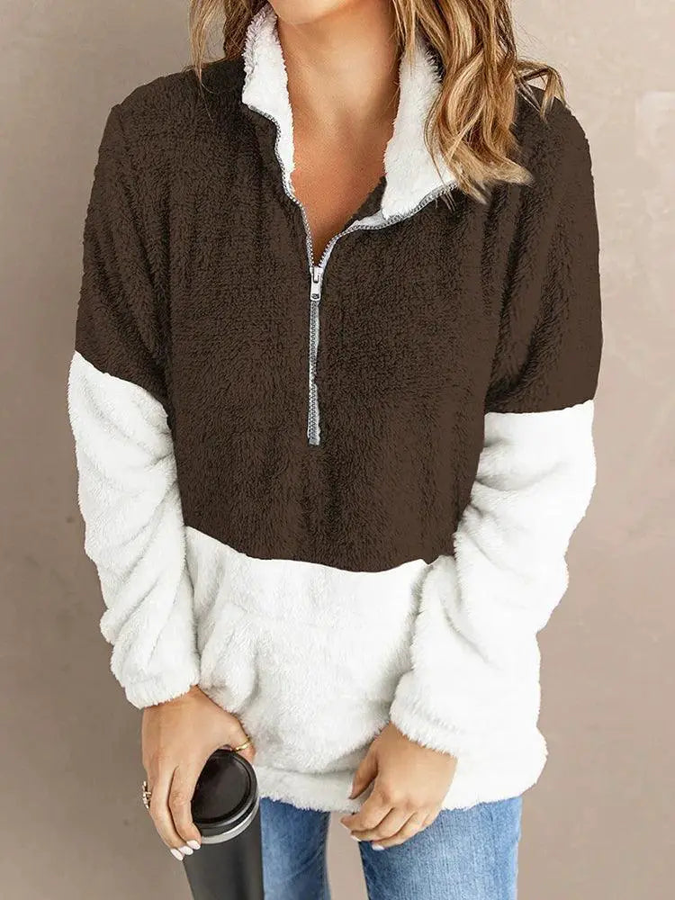 Fashion Special Offer Thick Zipped Stand Collar Sweatshirt