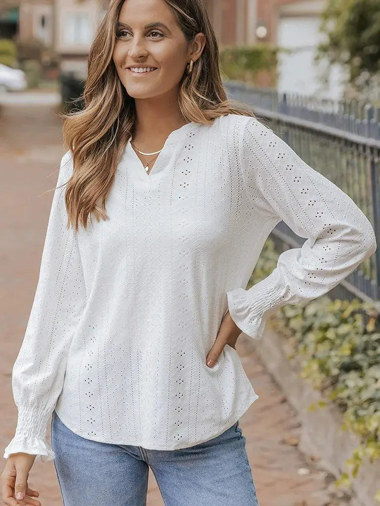 Split Texture Thin Long Sleeve T Shirt For Spring And Autumn