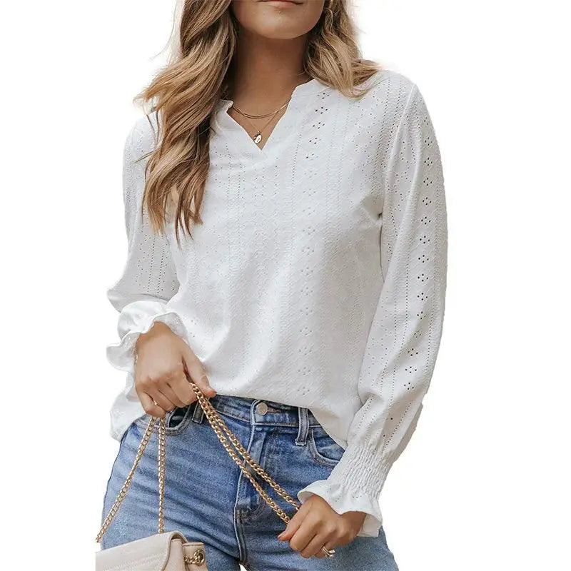 Split Texture Thin Long Sleeve T Shirt For Spring And Autumn