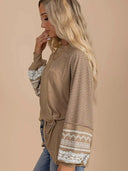 Cozy Patchwork Pullover for Women Fall