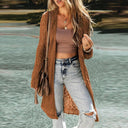 Fashion Style Hem Slit Cardigan Knitting Sweater 2024