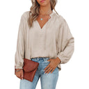 Fashion Thin V-neck Long Sleeves T-shirt for Women