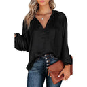 Fashion Thin V-neck Long Sleeves T-shirt for Women