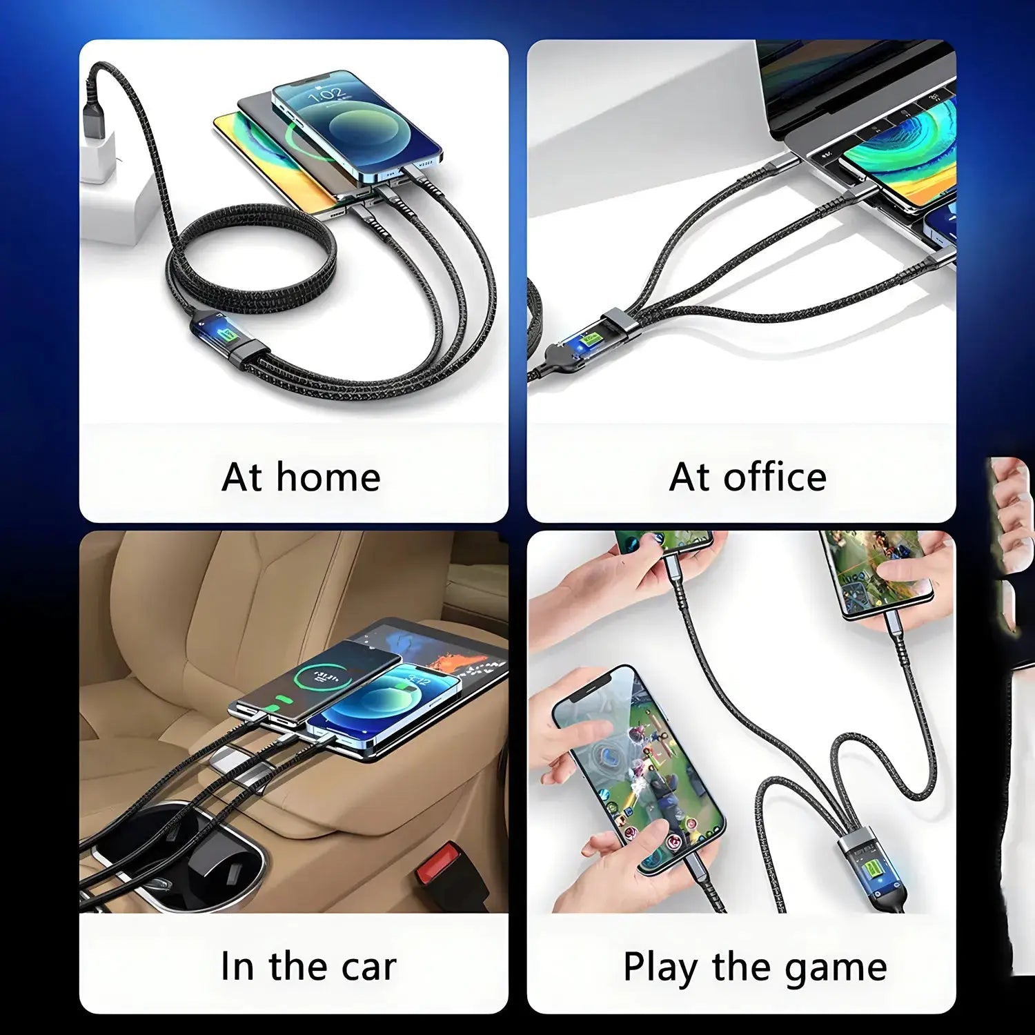 Fast Charge 3-In-1 USB Cable for iPhone