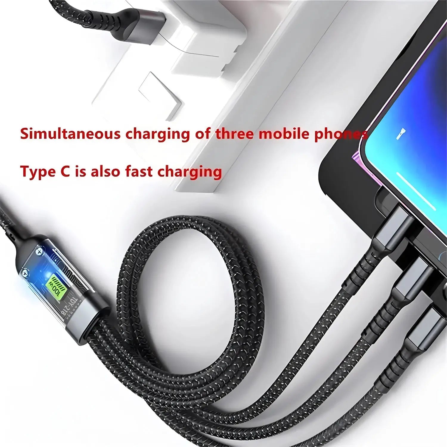 Fast Charge 3-In-1 USB Cable for iPhone
