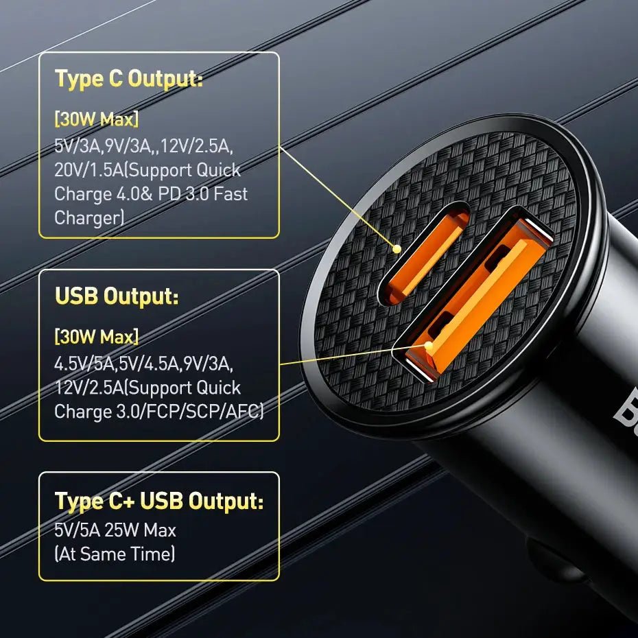 Fast USB-C Car Charger for On-The-Go